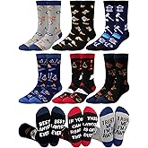Eurzom 6 Pairs Funny Lawyer Socks for Men Novelty Lawyer Dress Crew Socks Attorney Gifts for Law School Students Graduation