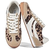 LUCKY STEP Women's Fashion Sneakers Thin Sole Lace up Tennis Shoes Lightweight Walking Running Gym Workout Classic Retro Footwear Anti Slip Trainers