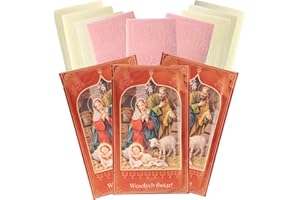 TRINITY CHURCH SUPPLY Oplatki Christmas Wafers, 2 White 1 Pink with Decorative Envelope, Polish Wigilia Tradition, Pack of 3