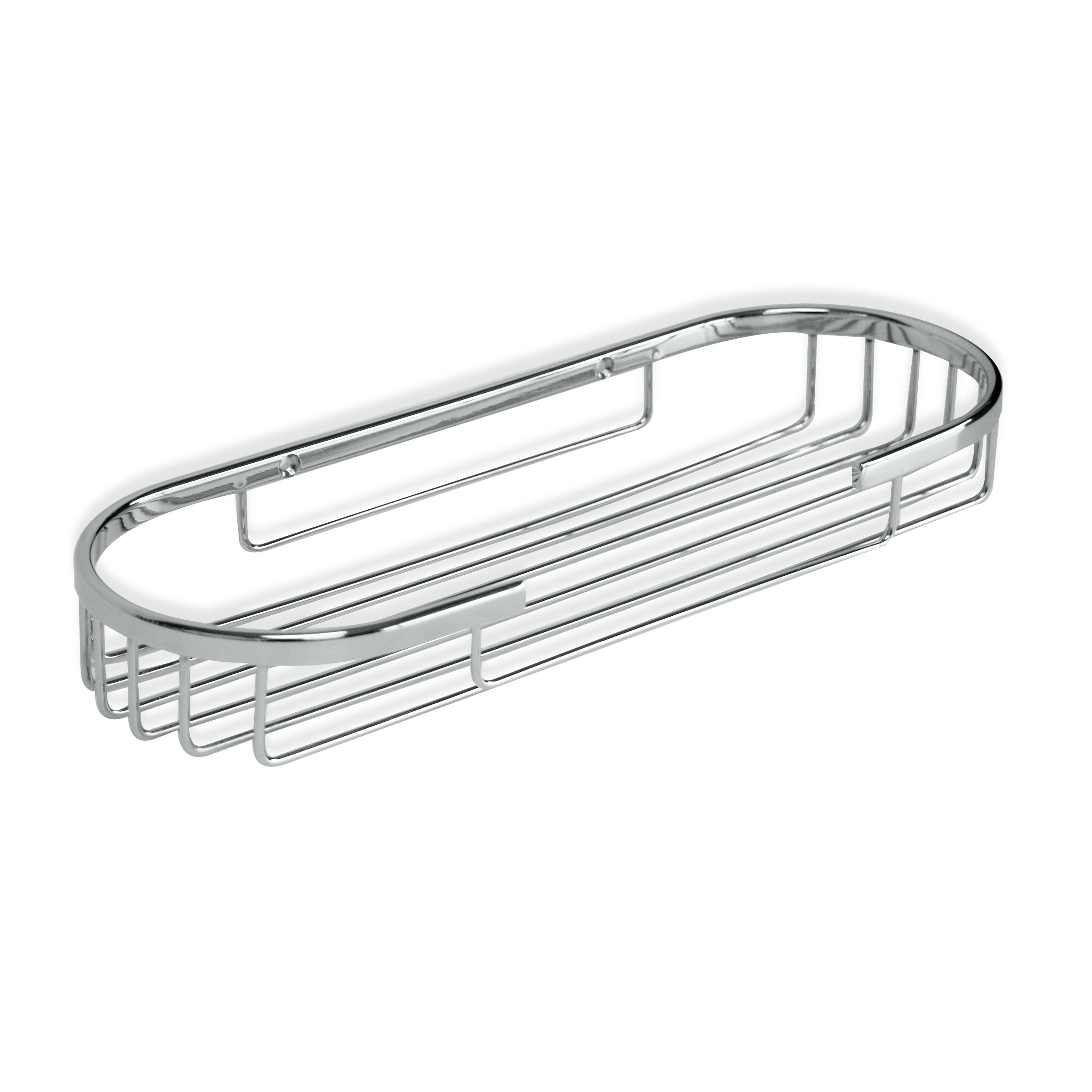 TATAY Krom oval basket, small format, functional design, with front opening, made of chromed brass and stainless steel.