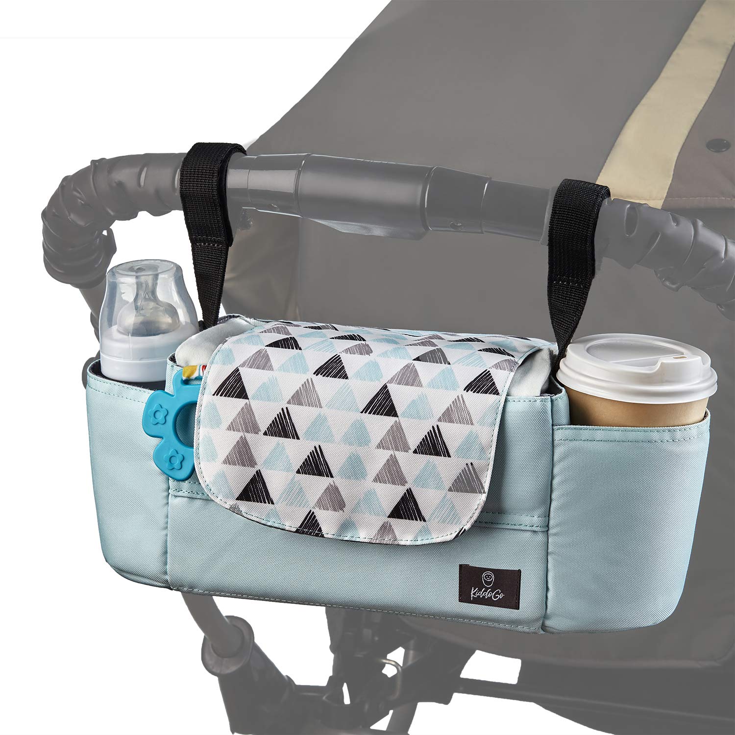 Organizer Bag Stroller Caddy Stroller Holders Cup with Organizer Stroller Grey Hop Skip