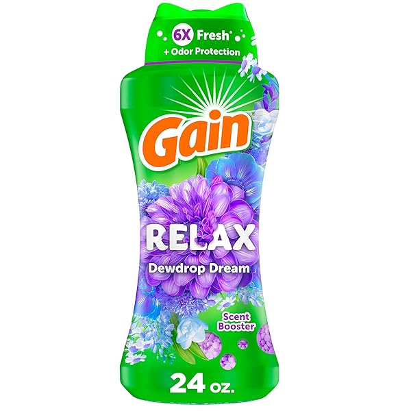 GAIN IN-WASH LAUNDRY SCENT BOOSTER BEADS, RELAX SCENT, 24 OZ, LAUNDRY SCENT BEADS, (PACKAGING MAY VARY)