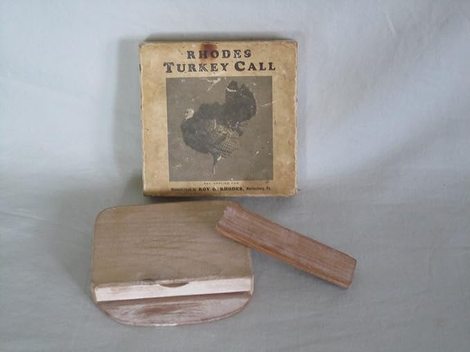 RARE Vintage Rhodes Wooden Turkey Call w/ Original Box