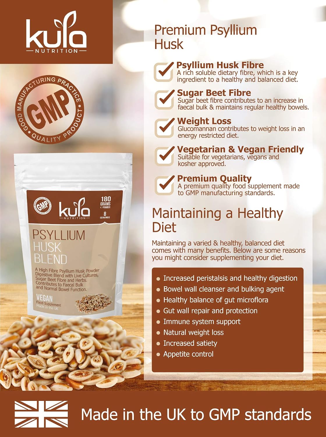 HappyBowel, Prebiotic Soluble Fibre Powder Supplement with Probiotics for Gut Health. Inulin FOS, Psyllium Husk, Glucomannan - Image 4