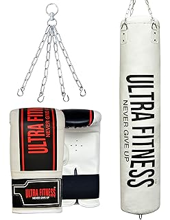 ULTRA FITNESS - Saco de boxeo con cadena de acero (1,2 m, 1,5 m ...