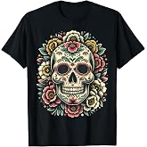 De Los Muertos Day of The Dead Sugar Skull Halloween Women T-Shirt