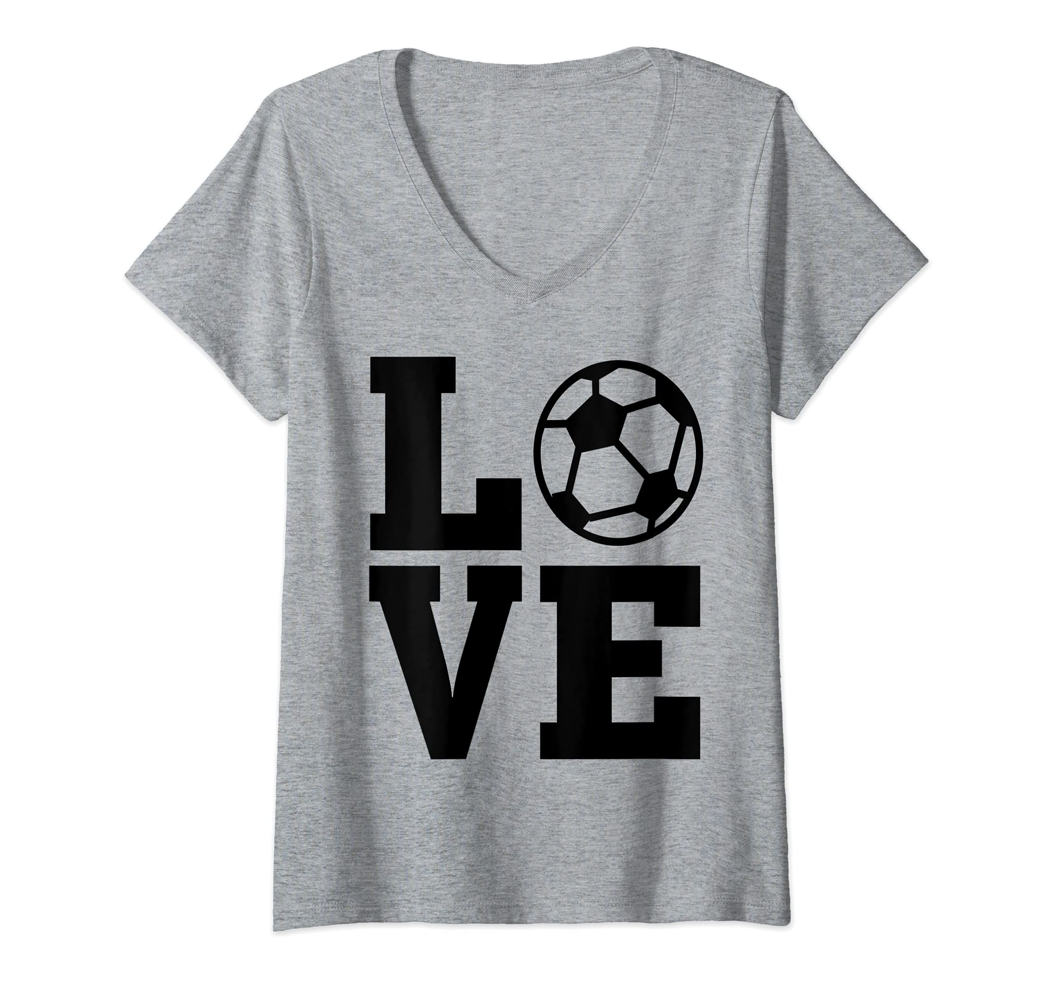 Womens I Love Soccer Ball Coach Soccer Graphic Ideas V-Neck T-Shirt