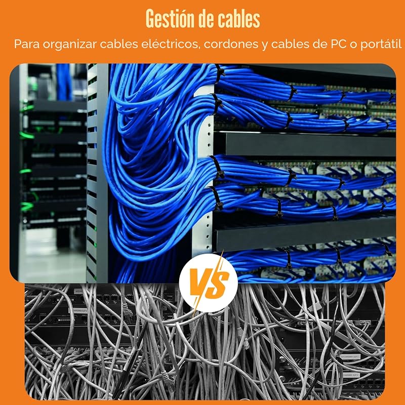 Bridas Plastico, Bridas para Cables Profesionales, Bridas Negras, 18kg de Resistencia a la tracción, Resistentes a los Rayos UV para Interiores y Exteriores (100/150/200/300 mm(1000 Piezas))
