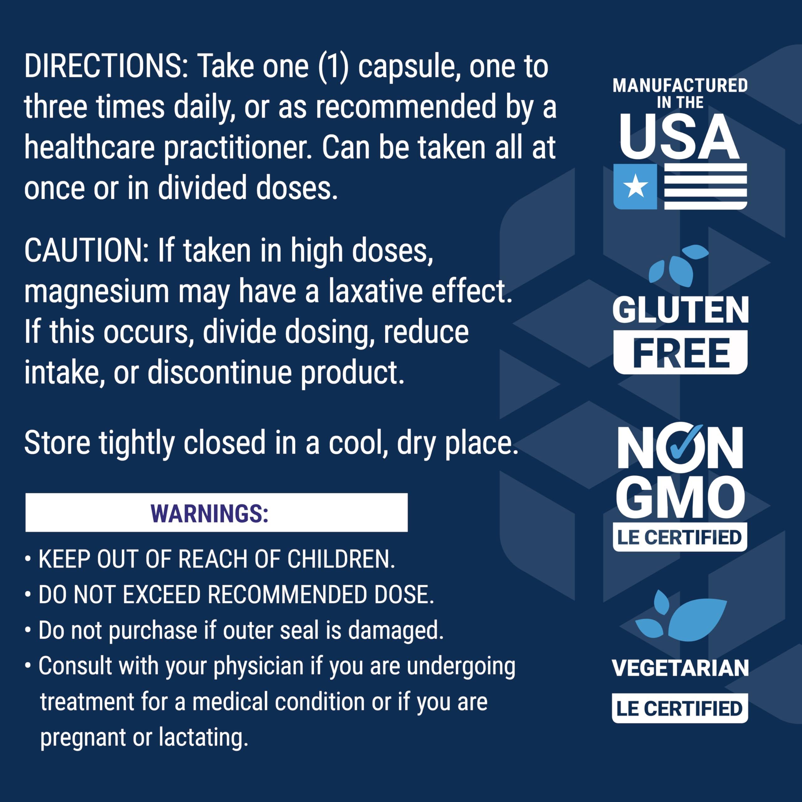 Life Extension Magnesium Citrate 100 mg Vegetarian Capsules, Blue, 100 Count