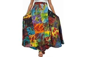 Agan Traders Women’s 2024 Boho Maxi Skirt for Fall Patched Tie Up High Waisted Long Skirt Bohemian Wrap Cover Up