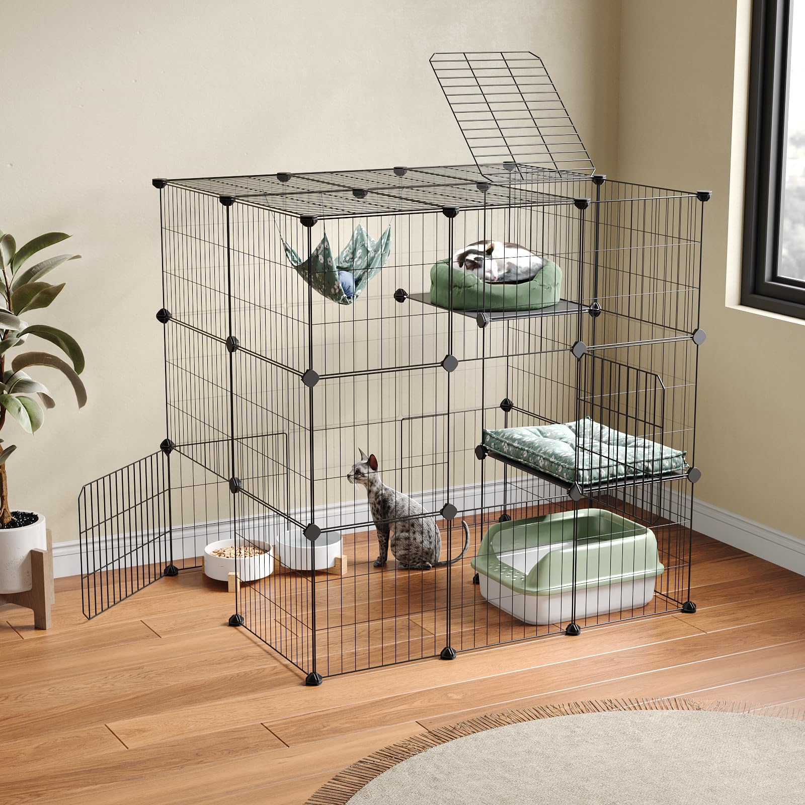 Catio Outdoor Cat Enclosure 4-Tier Indoor Large Cat Cage Enclosure