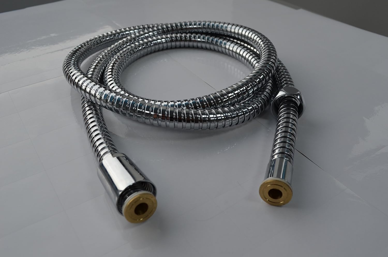 Klabb Shower Hose, 59 Inches extend to 70 inches Extra Long Chrome Handheld Shower Head Hose With Brass insert and nut - - 