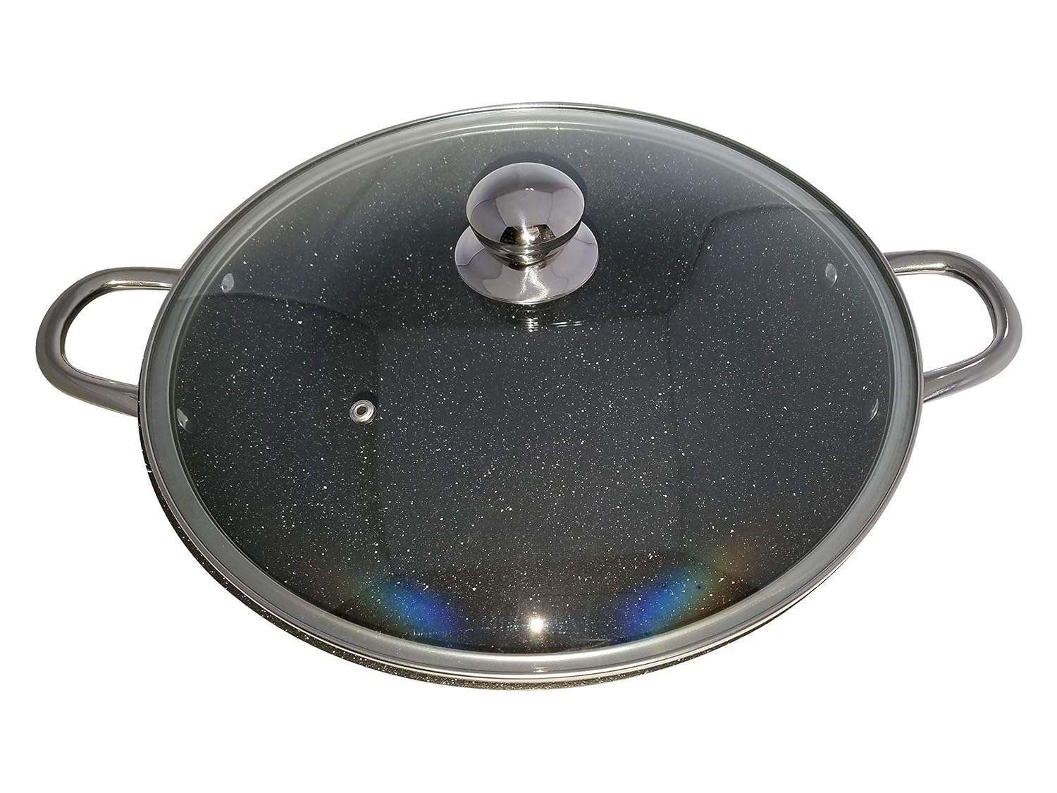 SCo Dishwasher Safe With Tempered Glass Lid PFOA Free Scratch Proof 14 Inch Granite Stone Non