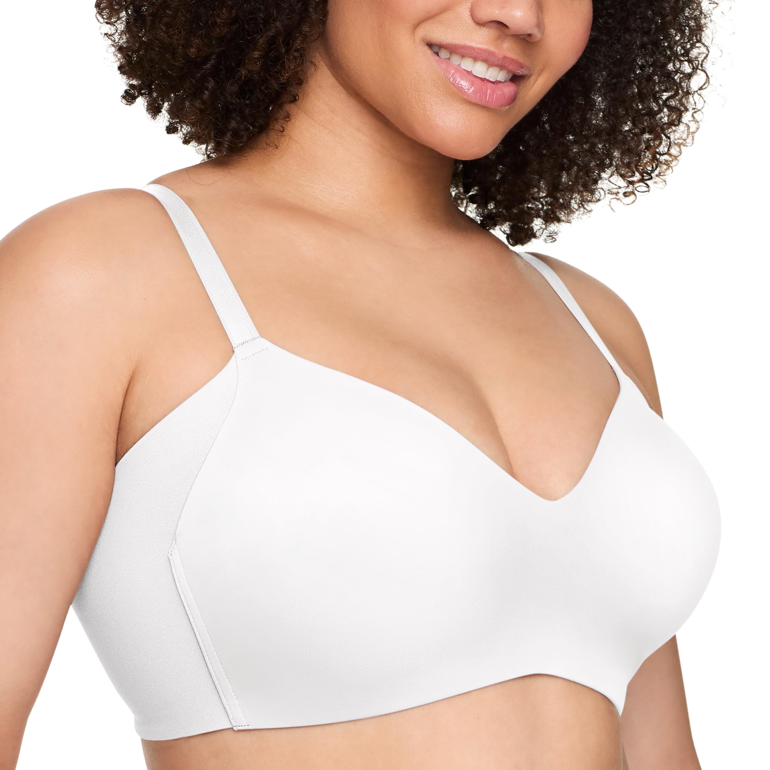 Warners Women’s No Side Effects® Underarm-Smoothing Wireless Bra RM3061A, White, 40C