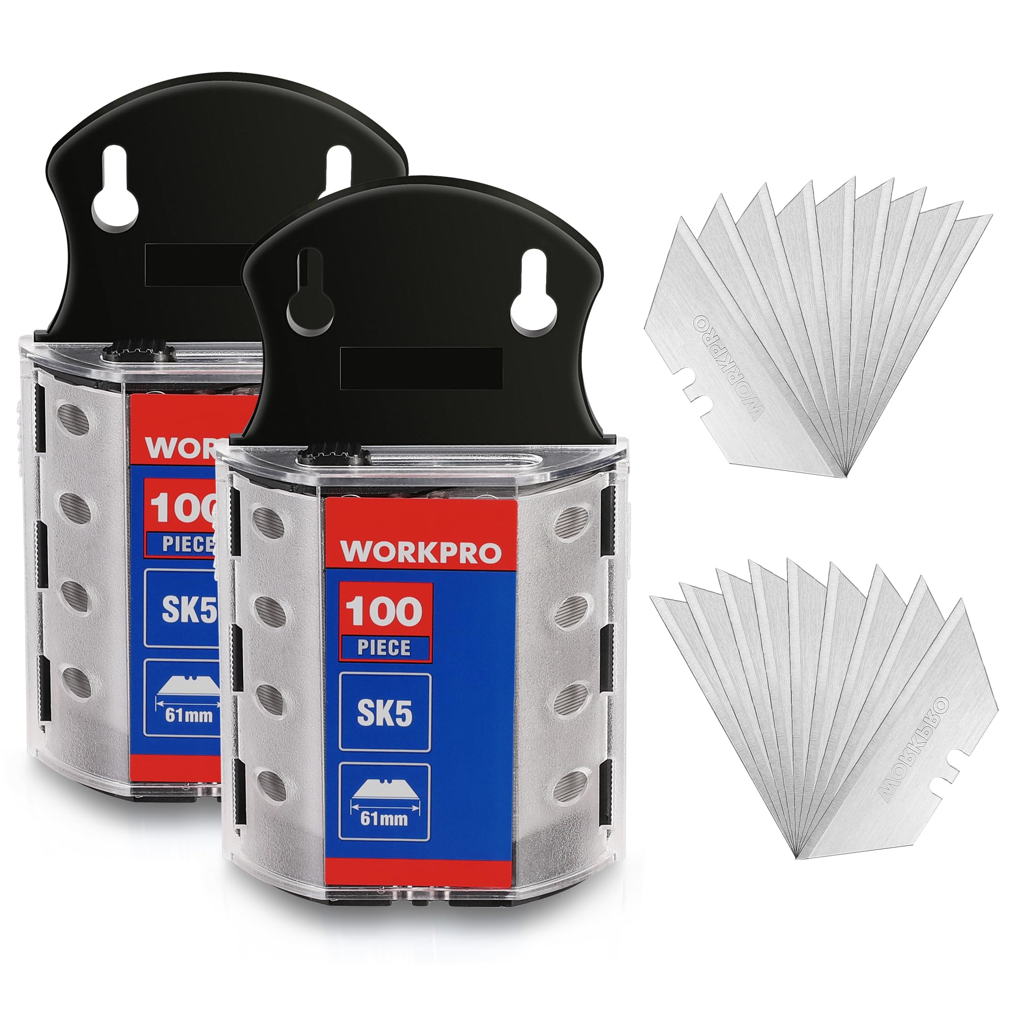 WORKPRO 200-Pack Utility Knife Blades with Dispenser