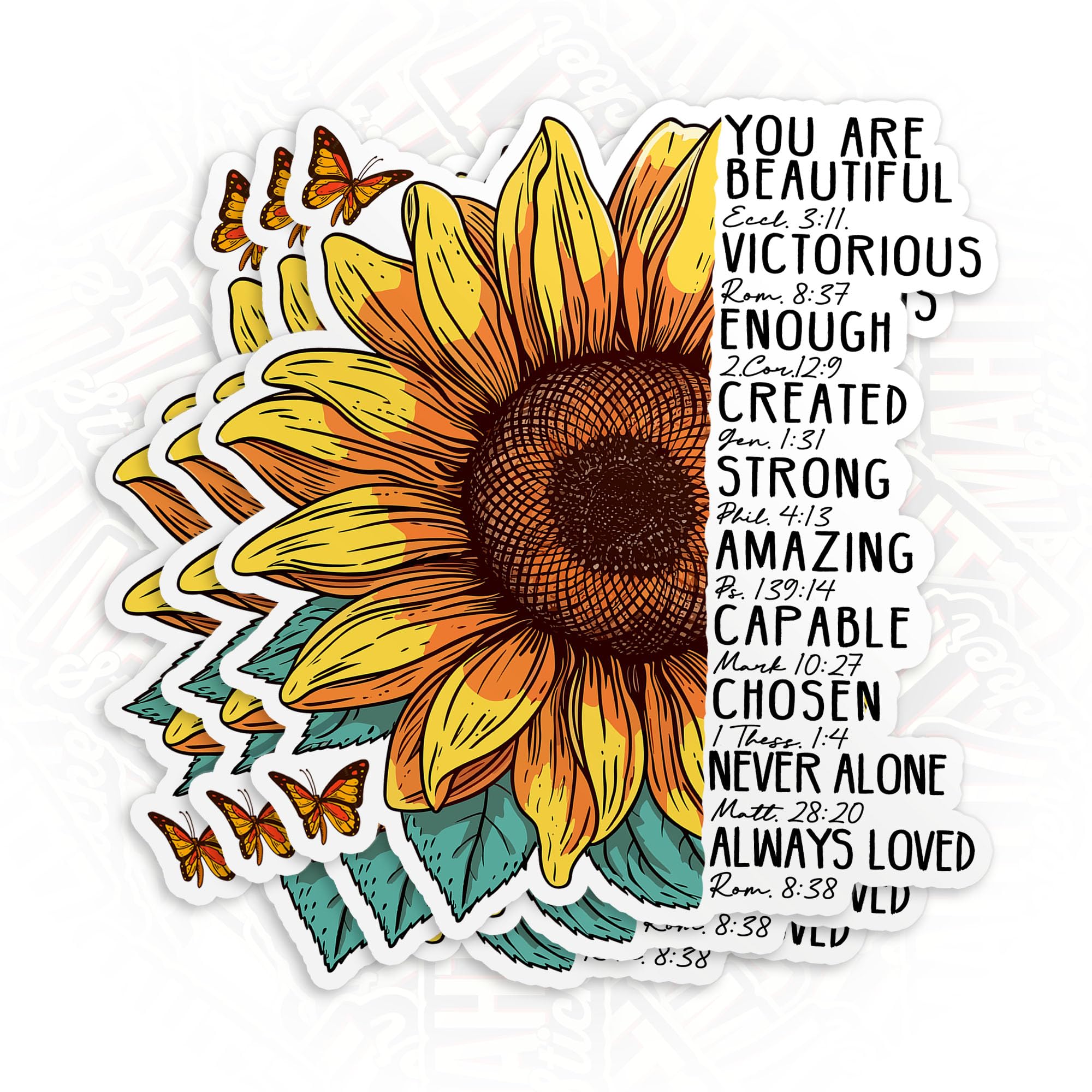 Photo 1 of (3Pcs-3") You are Sticker Bible Verse Scripture Stickers Christian Faith Sunflower Stickers Religious Quotes Faith Waterproof Die-Cut Vinyl Sticker for Laptop Water Bottle Kindle Decal Gifts 3 Inches