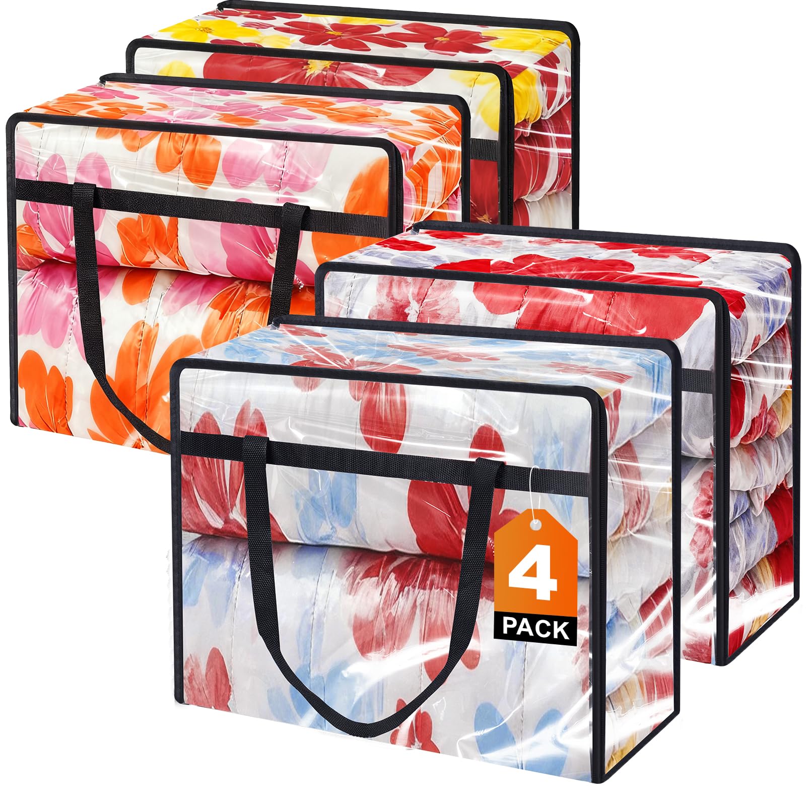 Photo 1 of *MISSING PARTS*
PickyanDco 4 Pack Clear Clothes Storage Bags, Vinyl Blanket Storage Bag with Heavy-Duty Zipper, Foldable Moving Bags, Closet Organizers for Bedding, Comforter, Linens, Sweaters, Pillows, Toys (40L)