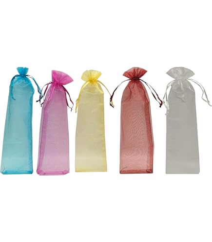 Teanfa 50pcs White Organza Gift Bags - 10x2 Inch Drawstring Pouches For Wedding Favors & Parties