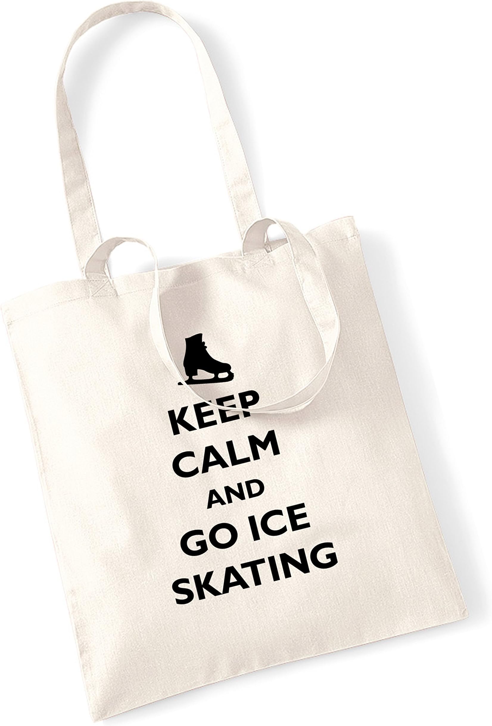 Keep calm and go ice skating tote bag