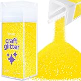 Hemway Fluorescent Yellow Glitter Shaker Microfine 130g for Resin Craft view 1