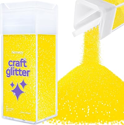 Hemway Fluorescent Yellow Glitter Shaker Microfine 130g for Resin Craft