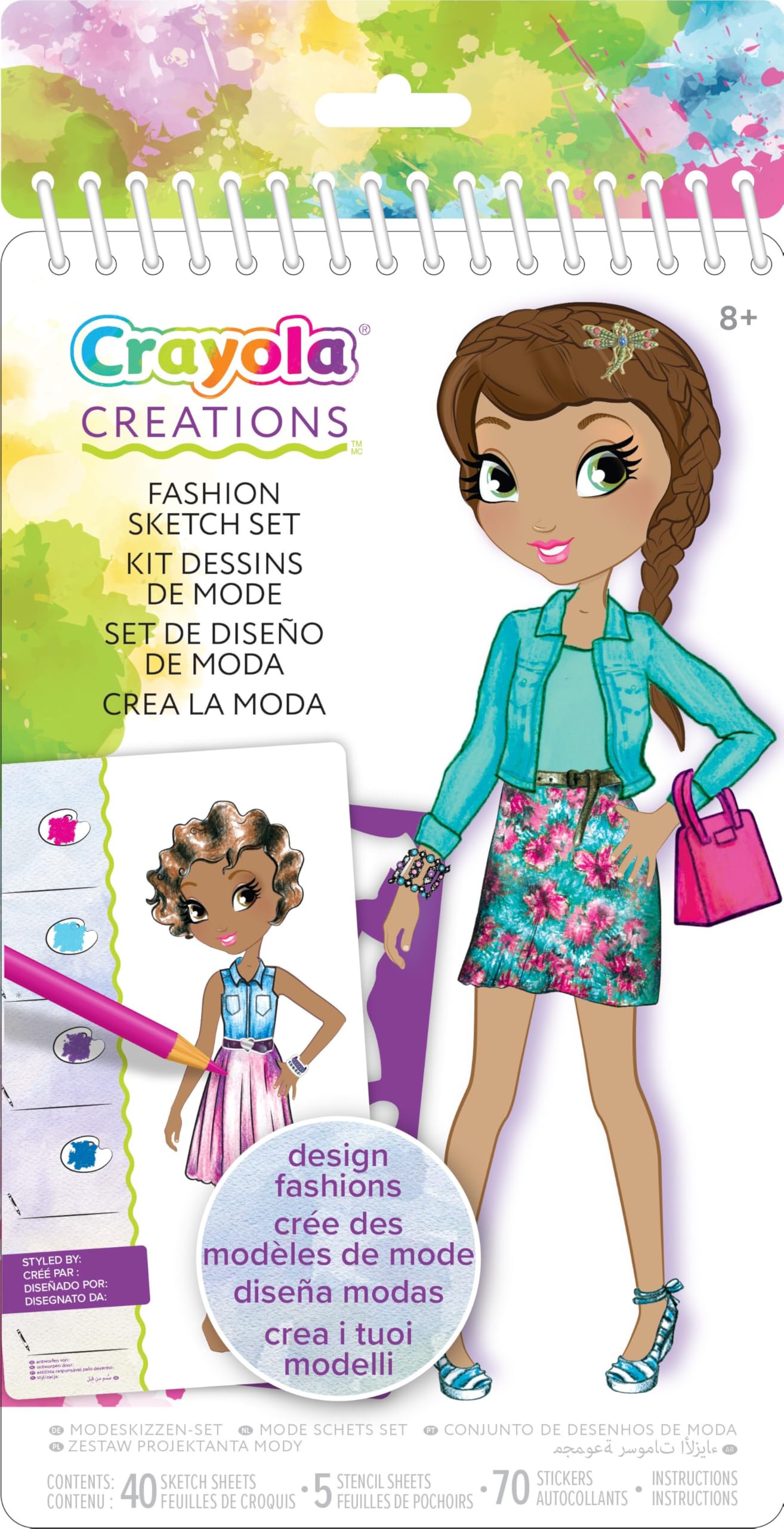 Crayola Creations, Colouring Book Fashion Creation, Creative Activity and Gift for Girls, from 8 Years, Multi-Colour, 04-0476