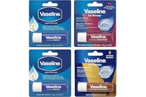 Vaseline Lip Care 4 Count Set 2 Original 1 Cherry Blush 1 Cocoa Butter 4.8 g Per Stick Total 19.2 g Made in Korea