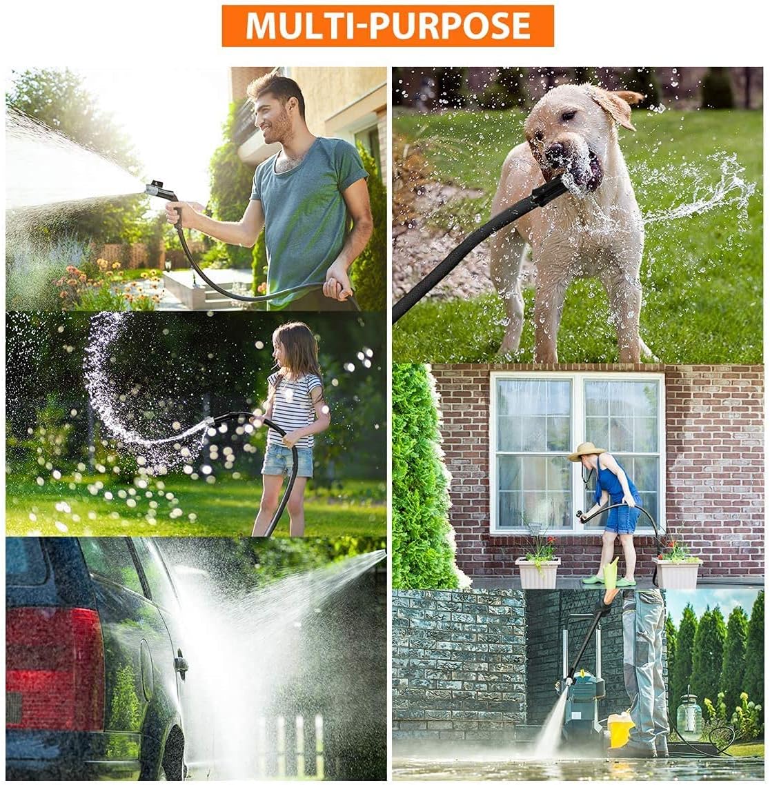 EasyJoy Expandable Garden Hose - Super Strong 3750D Fabric - 4-Layers Flex Strong Latex – Your Best Choice for Watering and Washing (Without Sprayer) (50FT) : Home Improvement