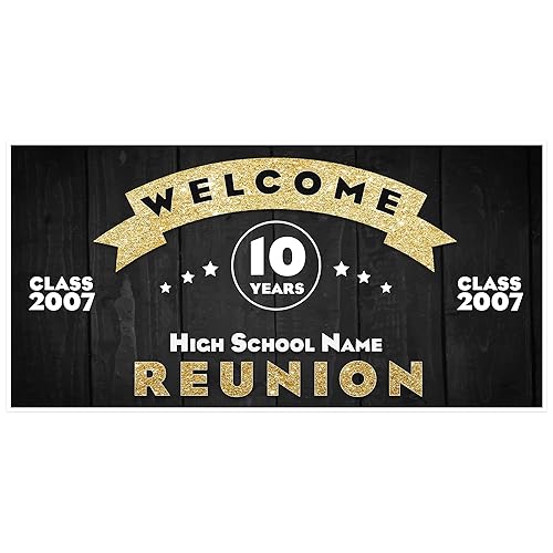 Amazon Com School Class Reunion Gold Party Banner Decoration