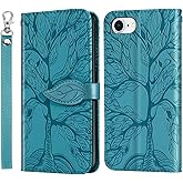 Varohix Wallet Case for Apple iPhone 16e 6.1" 2025, Short Strap Leather Flip Cover for iPhone SE4,Folio Cases for iPhone 16E with Card Holder - Turquoise