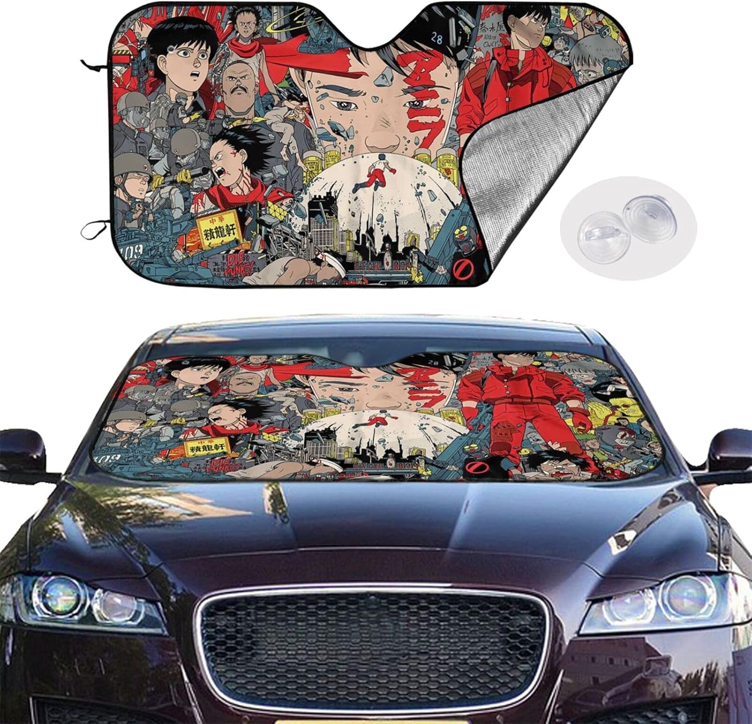 Amazon アキラ Akira 3 車用サンシェード 日除け Uv 遮光 断熱 かわいい おしゃれ キャラクタアニメ 車用品 軽自動車 汎用 吸盤付き130 70cm 車 バイク 車 バイク