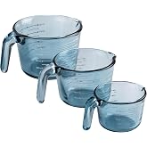 COOK WITH COLOR Glass Measuring Cups - Ideal for Cooking and Baking, Blue