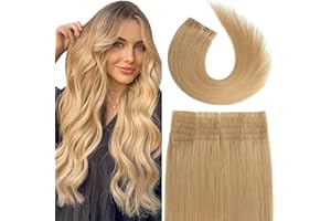 Tape in Brazilian Human Hair Extensions 100% Remy Human Hair Glue in Extensions Balayage Seamless Silky Straight Skin Weft Ha