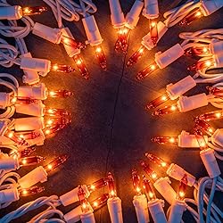YULETIME 200ct Orange String Lights, 66ft UL