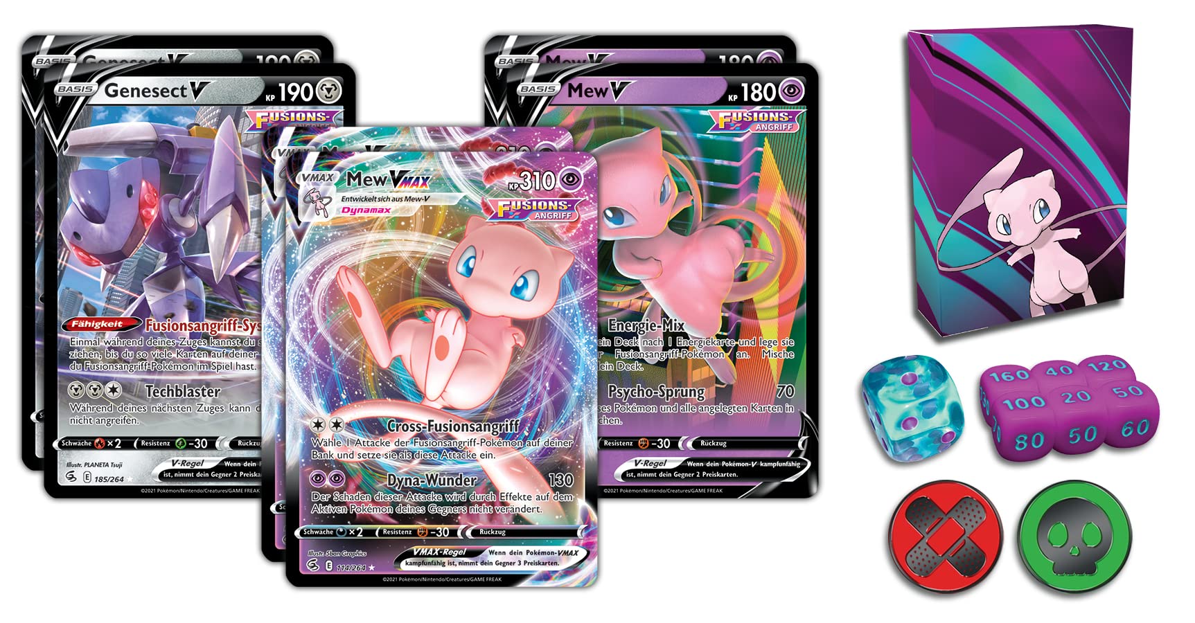 Pokémon-Sammelkartenspiel: Liga-Kampfdeck Mew-VMAX (1 spielbereites 60 Karten-Deck, 4 holografische V-Karten & 2 holografische VMAX-Karten) 4