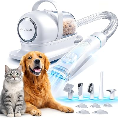 P1 Pro Hundeschermaschine mit Staubsauger, leise Schermaschine Hund Katze, Profi Haustierpflegeset, Tierhaarschneidemaschine, elektrische Hundetrimmer mit 5 bewährten Pflegewerkzeugen
