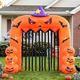 TRMESIA 8FT Halloween Inflatable Blow up Scary Pumpkin Archway Decoration | Build-in LEDs Blow up Halloween Inflatables for Indoor Outdoor Party Holiday Yard Graden Lawn Decoration