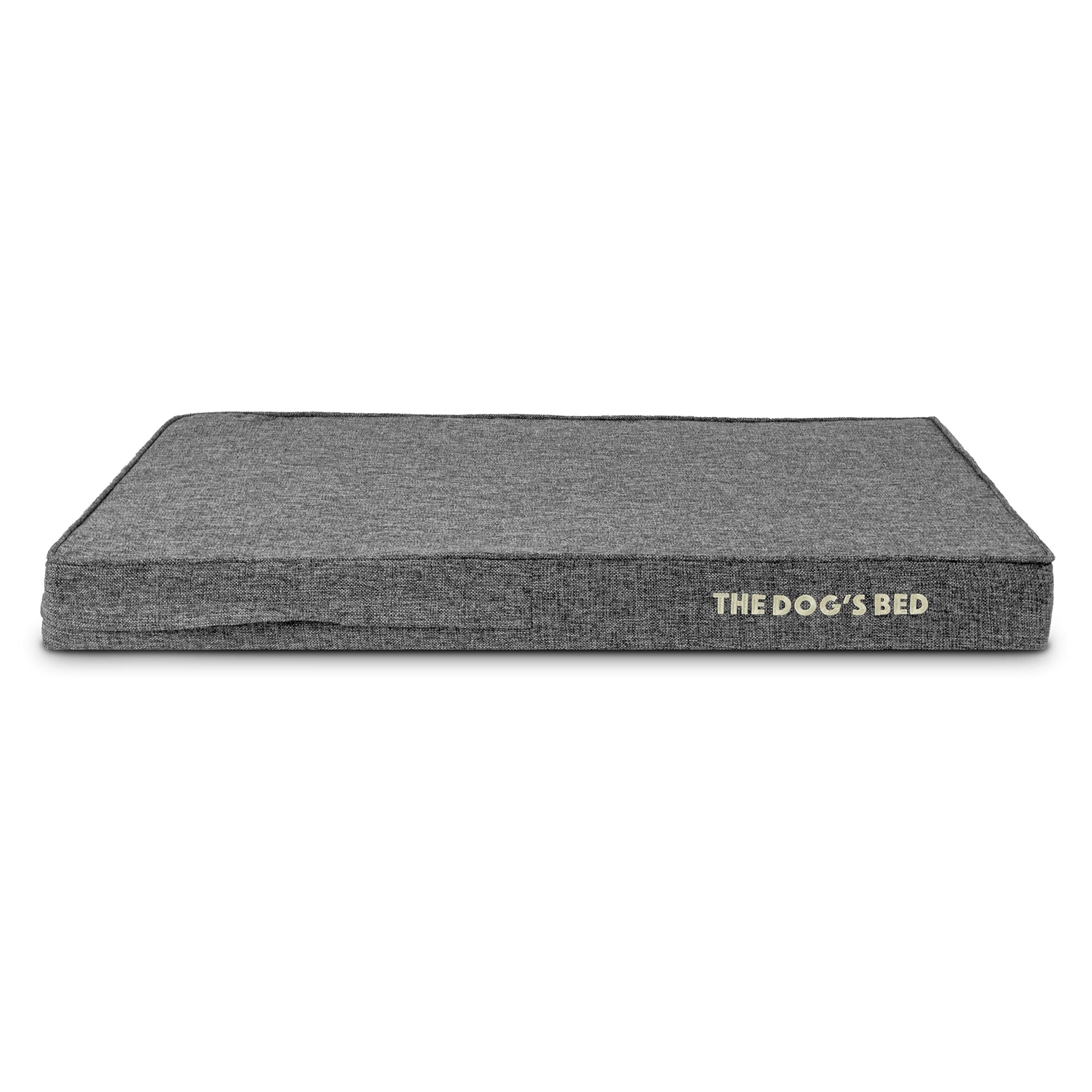 The Dog’s Bed Cover – Replacement Cover, Grey Linen, Large, 10cm