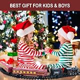 BUBUQE Electric Train Set Alloy Locomotive Lights Smoke Tracks 51in Oval view 6