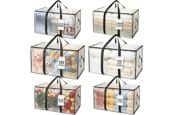 ClearSpace Oversized Moving Bags or Storage Bag – Large Moving Boxes with Backpack Straps, Zippers & Handles – Heavy-Duty Pac