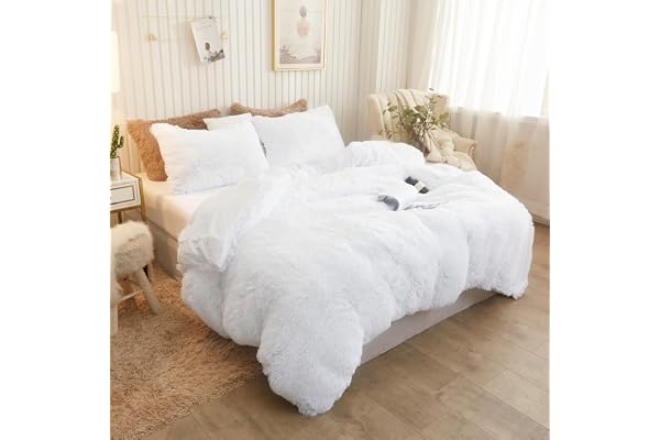 XeGe Plush Shaggy Duvet Cover, Luxury Ultra Soft Crystal Velvet Fuzzy Bedding 1PC(1 Faux Fur Duvet Cover), Fluffy Furry Comfo