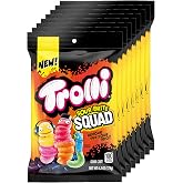Trolli Sour Brite Squad Sour Gummy Candy, 6.3 oz, 8 Pk | Sour gummy worm assortment, snacking, party candy, sharing, lunchbox, bulk case