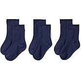 Amazon Essentials Boys' Ribbed Crew Socks, Everyday Casual, School Uniform, 3 Pairs