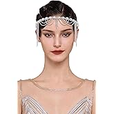 BABEYOND 1920s Flapper Headband for Women - Pearl Rhinestone Gatsby Headpiece Vintage Wedding Bridal Hair Accessories
