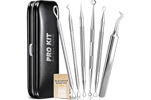 Antonki 6 Pack Blackhead Remover Tools, Blackhead Extractor, Pimple Popper Tool Kit for Whitehead, Acne, Zit, Comedone, Pores