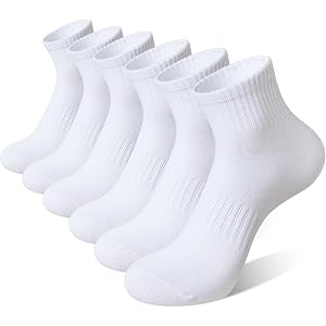 Eyean Women Ankle Quarter Socks Athletic Cotton Breathable Casual Mini Crew Socks 6 Pairs