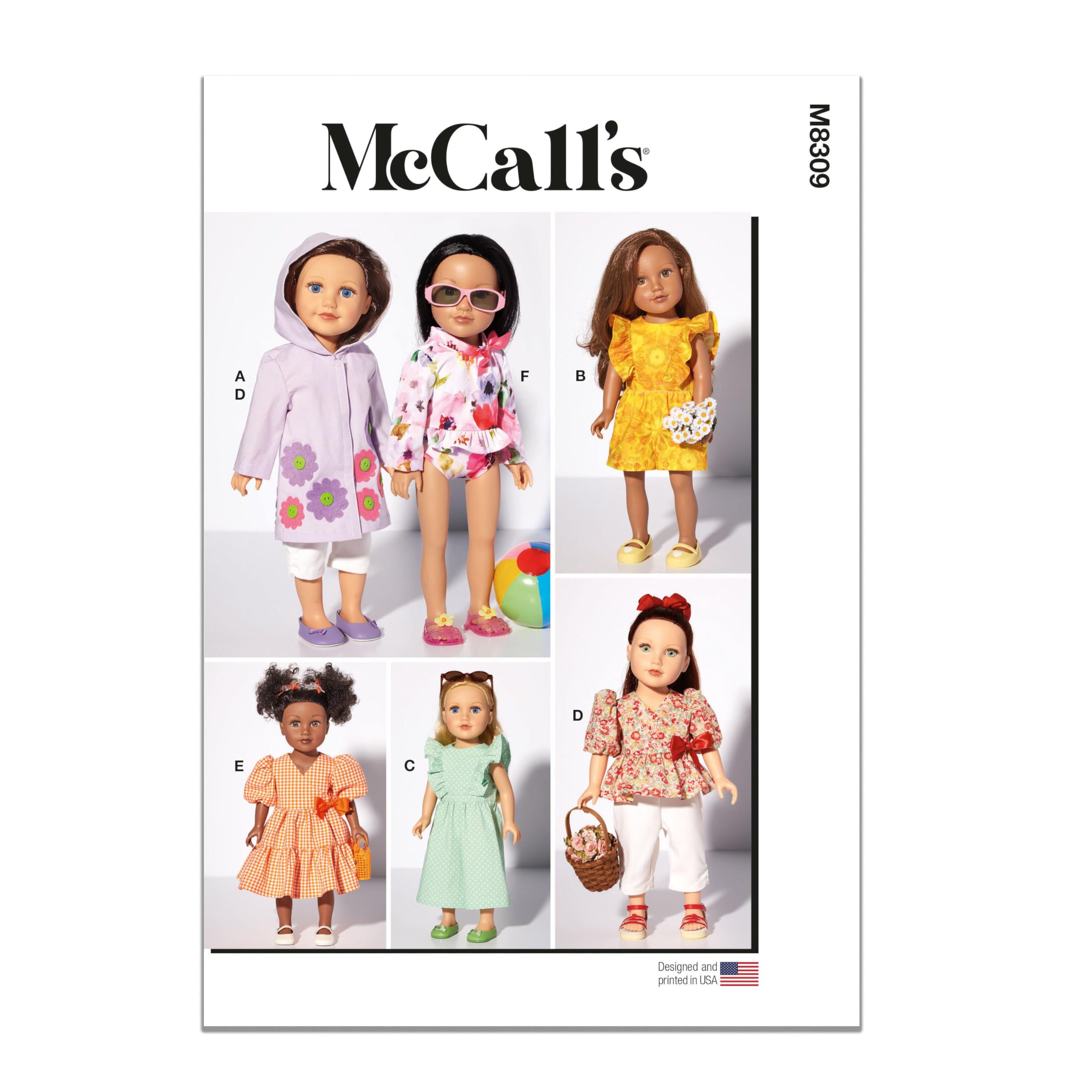 McCall's M8309OS 18" Doll Clothes OS (One Size Only)