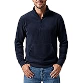 August Alley Men's Quarter Zip Sweatshirt Long Sleeve Lightweight Corduroy Pullover Stand Collar Casual Top Shirt with Pocket