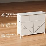 CAIYUN 7-Drawer Chest of Drawers Tall White Fabric Storage Dresser view 8