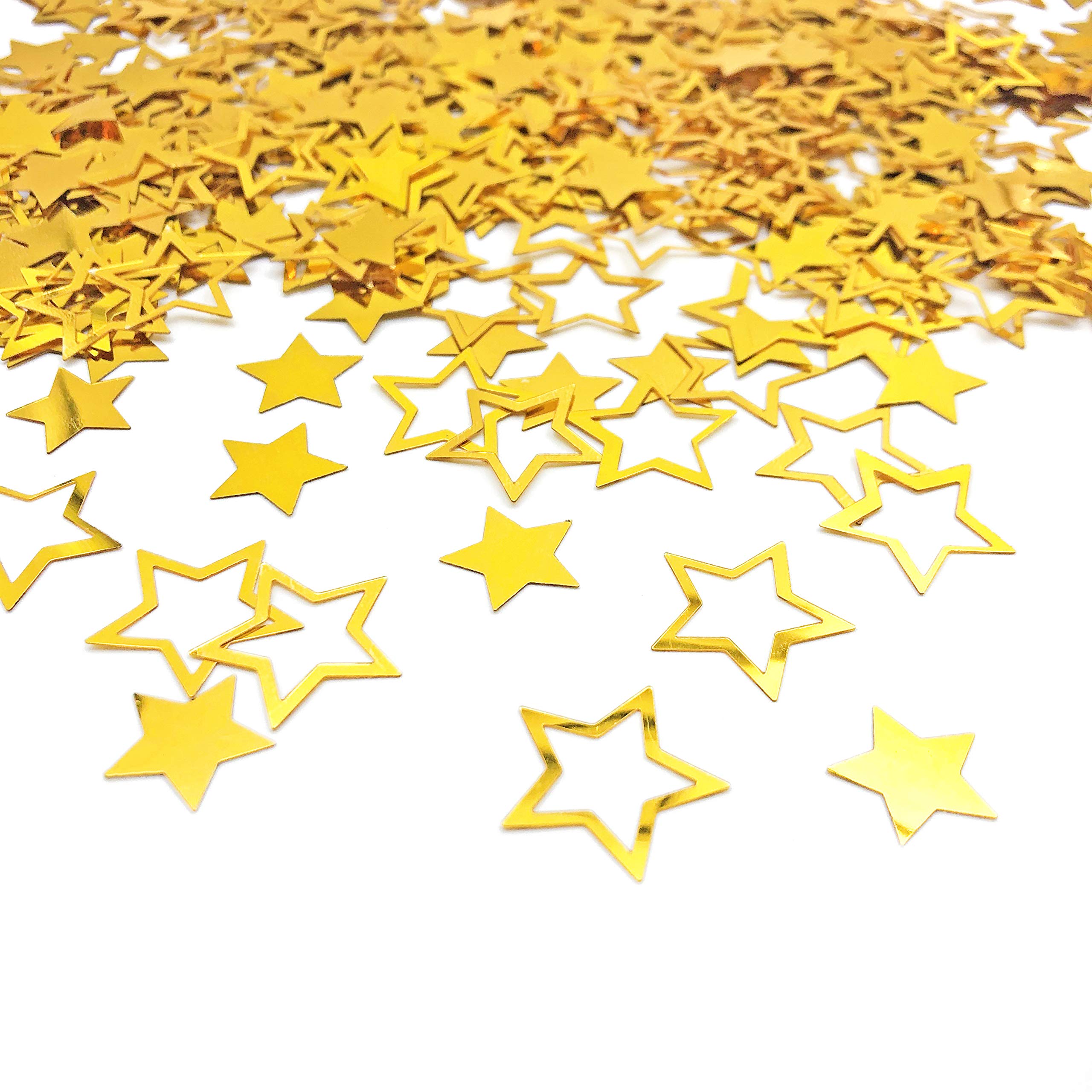 BYUP Gold Star Confetti | Glitter Confetti Sprinkles for Party Table Scatters Decoration | Birthday Baby Shower Wedding Party Festival Supplies | Metallic Foil | 45g 1.6OZ 1100Pcs